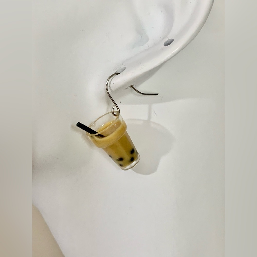 Boba tea earrings